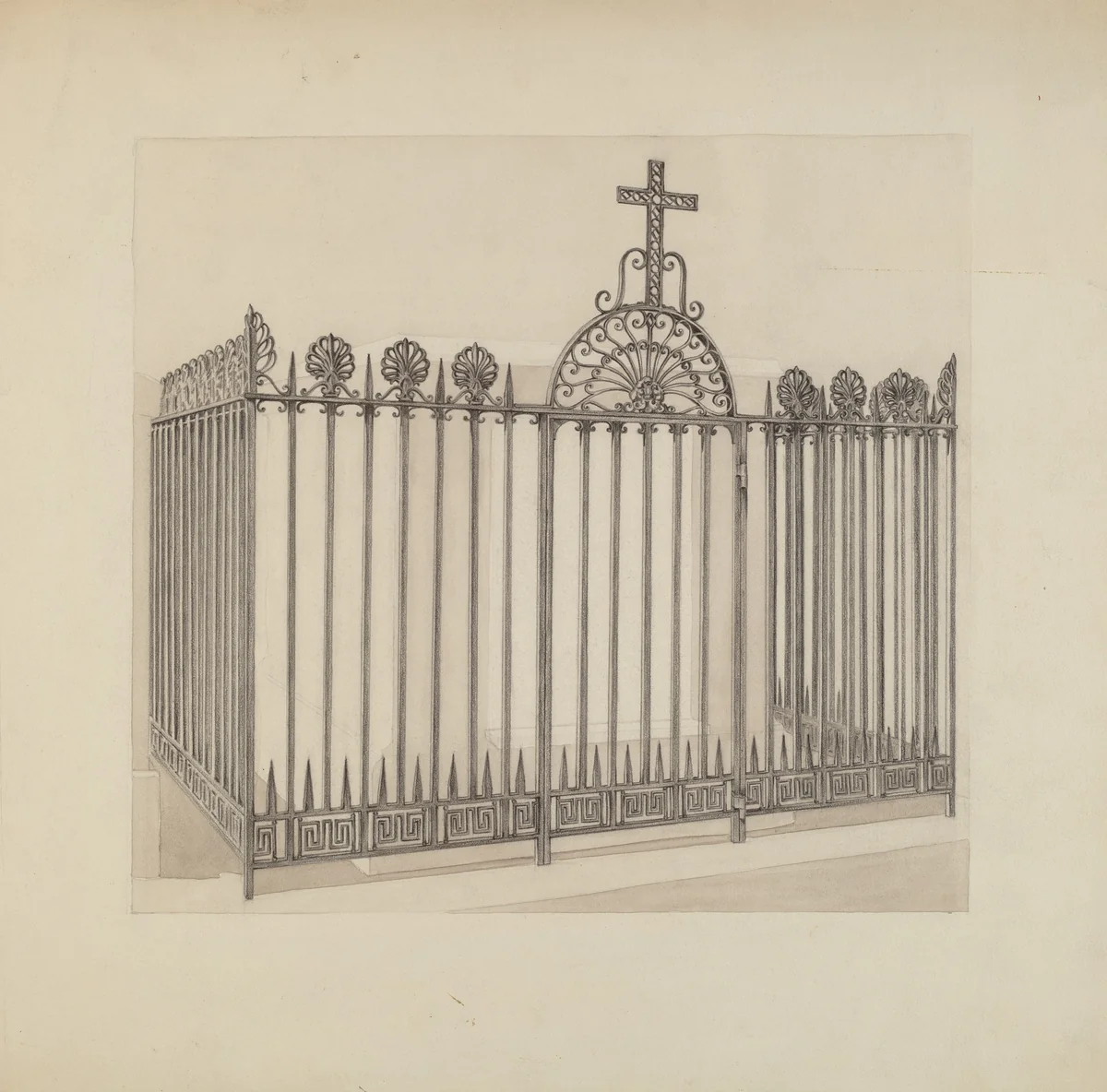 Iron Gate and Fence by Aurelia Arbo, index of american design, 1936
