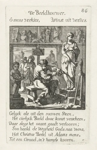 Beeldhouwer by Caspar Luyken, print, 1694