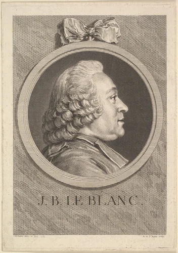 Portrait of Jean-Baptiste Le Blanc by Augustin de Saint-Aubin, print, 1750