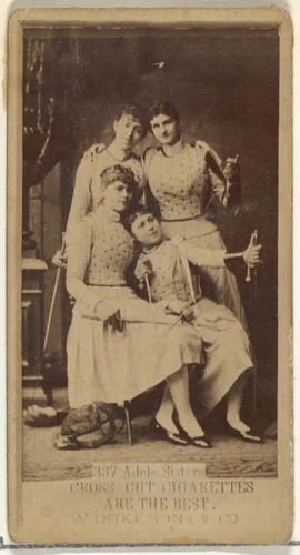 Card Number 337, Adele Sisters, from the Actors and Actresses series (N145-3) issued by Duke Sons & Co. to promote Cross Cut Cigarettes by W. Duke, Sons & Co., photograph, 1880-1889