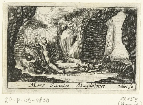 De dood van Maria Magdalena by anonymous, print, 1632-1699