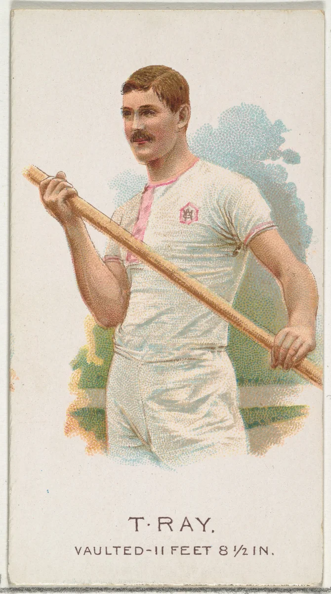 T. Ray, Pole Vaulter, from World's Champions, Series 2 (N29) for Allen & Ginter Cigarettes by Allen & Ginter, print, 1888