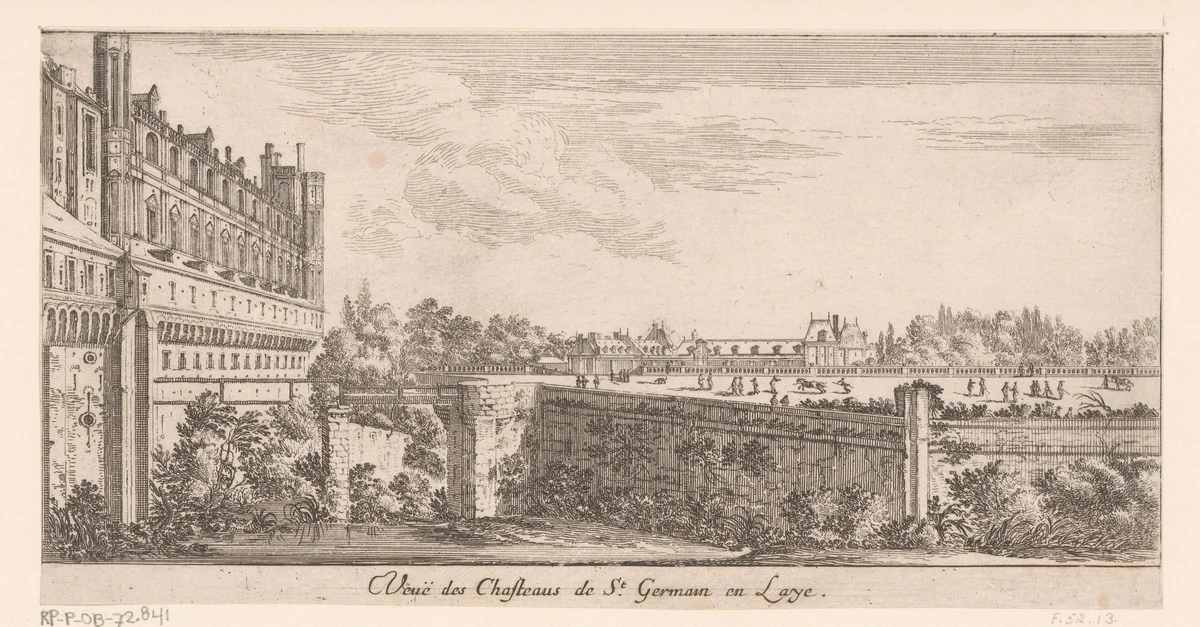 Gezicht op kastelen in Saint-Germain-en-Laye by Israël Silvestre, print, 1650