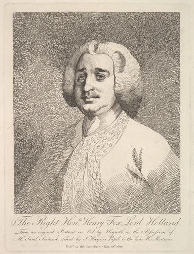 The Right Honorable Henry Fox, Lord Holland by Joseph Haynes, print, 1782