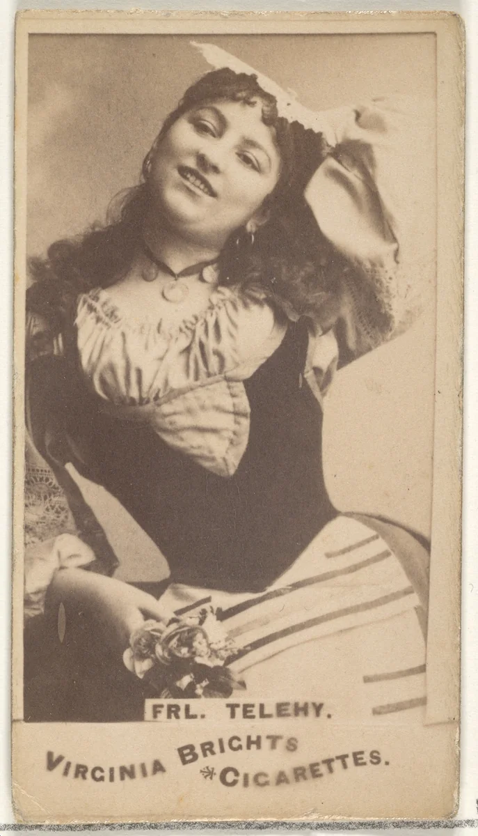 Fräulein Telehy, from the Actors and Actresses series (N45, Type 1) for Virginia Brights Cigarettes by Allen & Ginter, photograph, 1885-1891