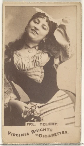 Fräulein Telehy, from the Actors and Actresses series (N45, Type 1) for Virginia Brights Cigarettes by Allen & Ginter, photograph, 1885-1891