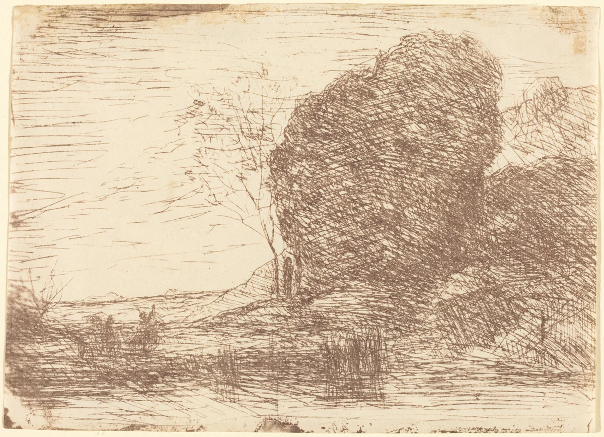 Feast of Pan (La Fete de Pan) by Jean-Baptiste-Camille Corot, print, 1860