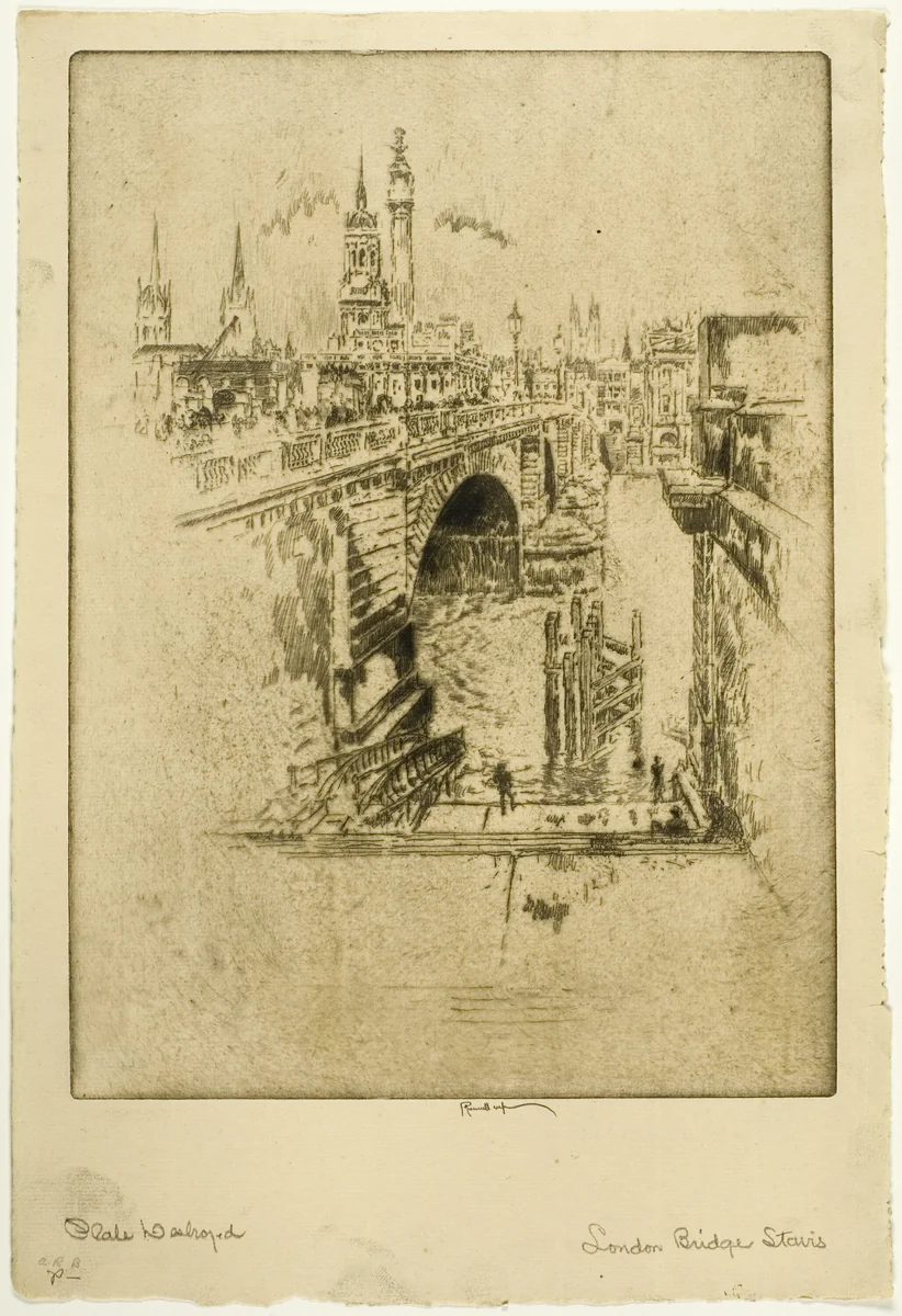 London Bridge Stairs by Joseph Pennell, print, 1903
