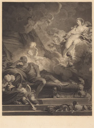 Le Songe d'Amour (Love's Dream) by Nicolas François Regnault
Jean Honoré Fragonard, print, 1785