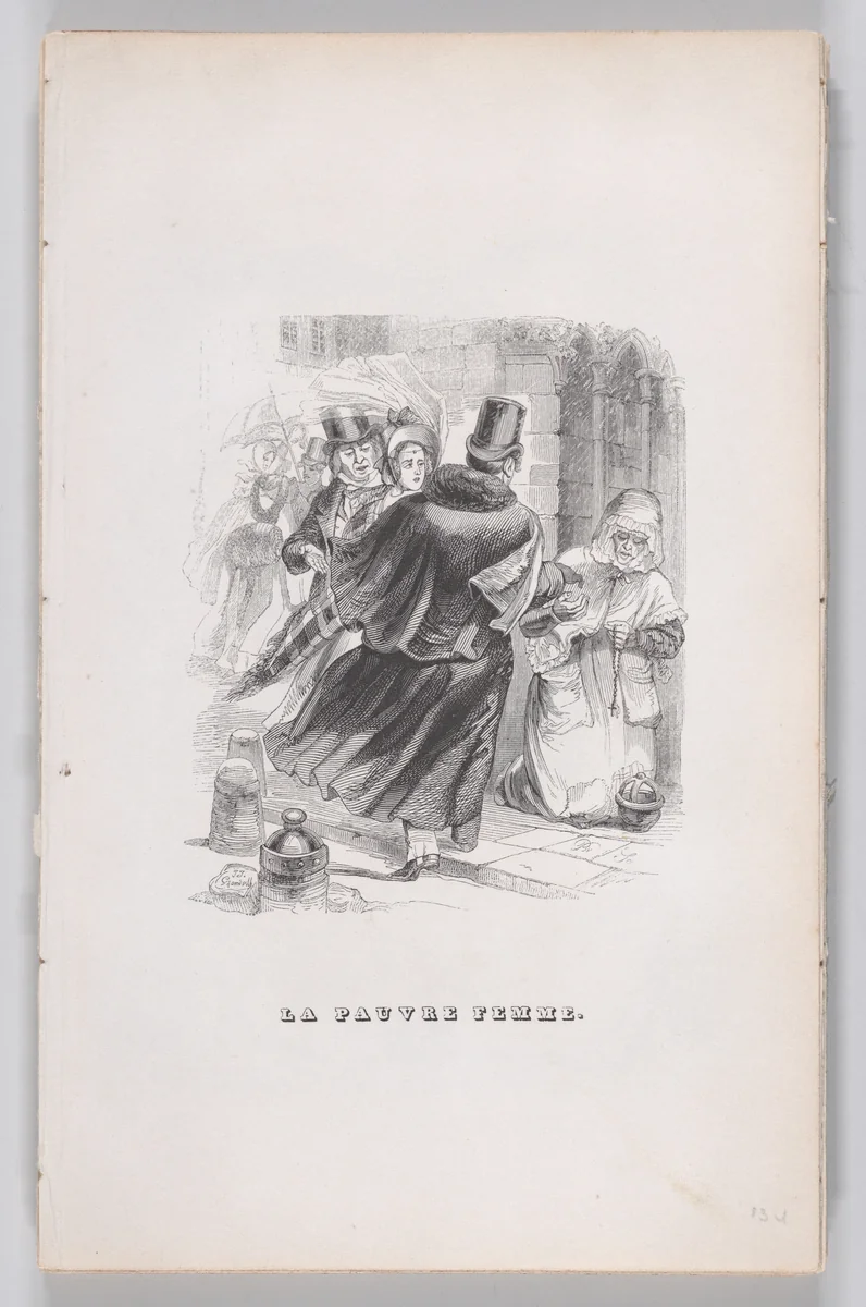 The Poor Woman, from "The Complete Works of Béranger" by J. J. Grandville, print, 1836