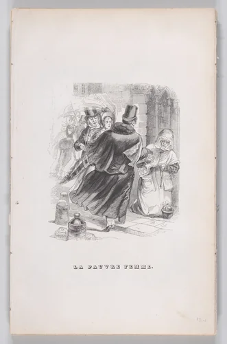 The Poor Woman, from "The Complete Works of Béranger" by J. J. Grandville, print, 1836