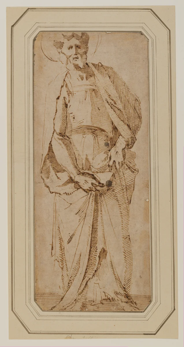 Standing Apostle by Giovanni Bandini, drawing, 1560-1576