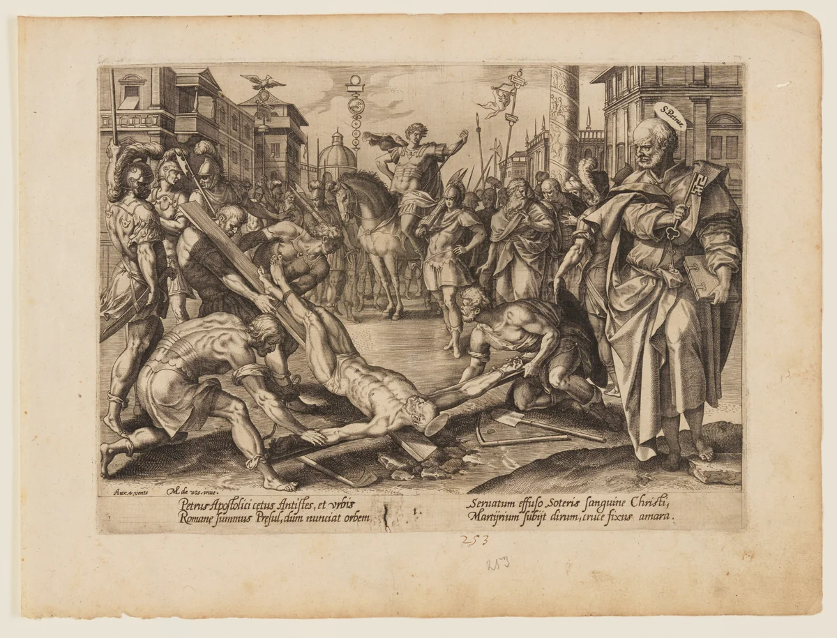 The Martyrdom of St Peter, from The Martyrdom of Christ and the Apostles by Hendrick Goltzius, print, 1573-1583