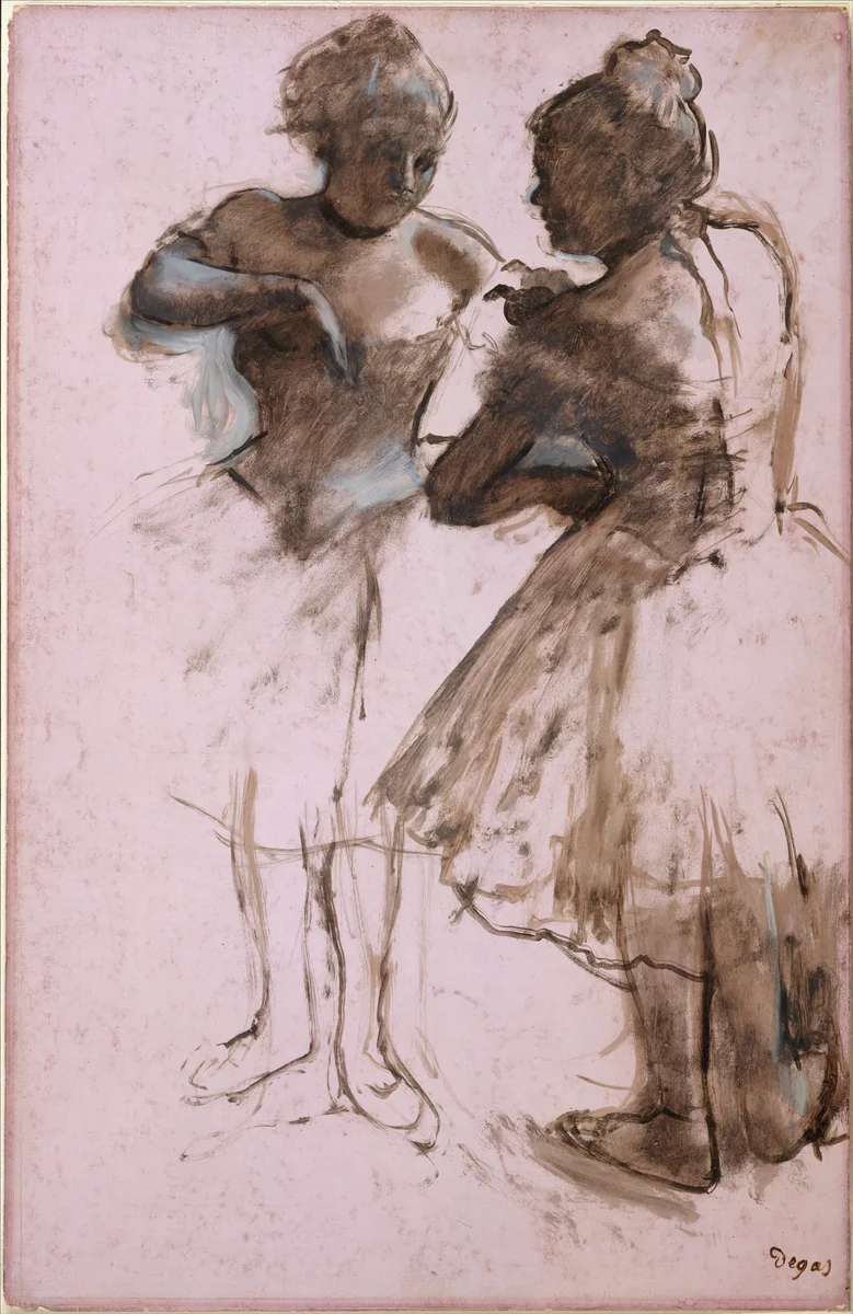Two Dancers by Edgar Degas, drawing, 1873