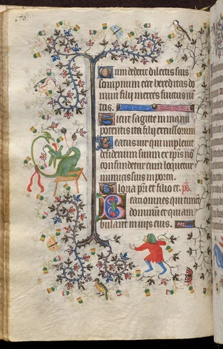 Hours of Charles the Noble, King of Navarre (1361-1425): fol. 85v, Text by Master of the Brussels Initials and Associates, book, 1400-1410