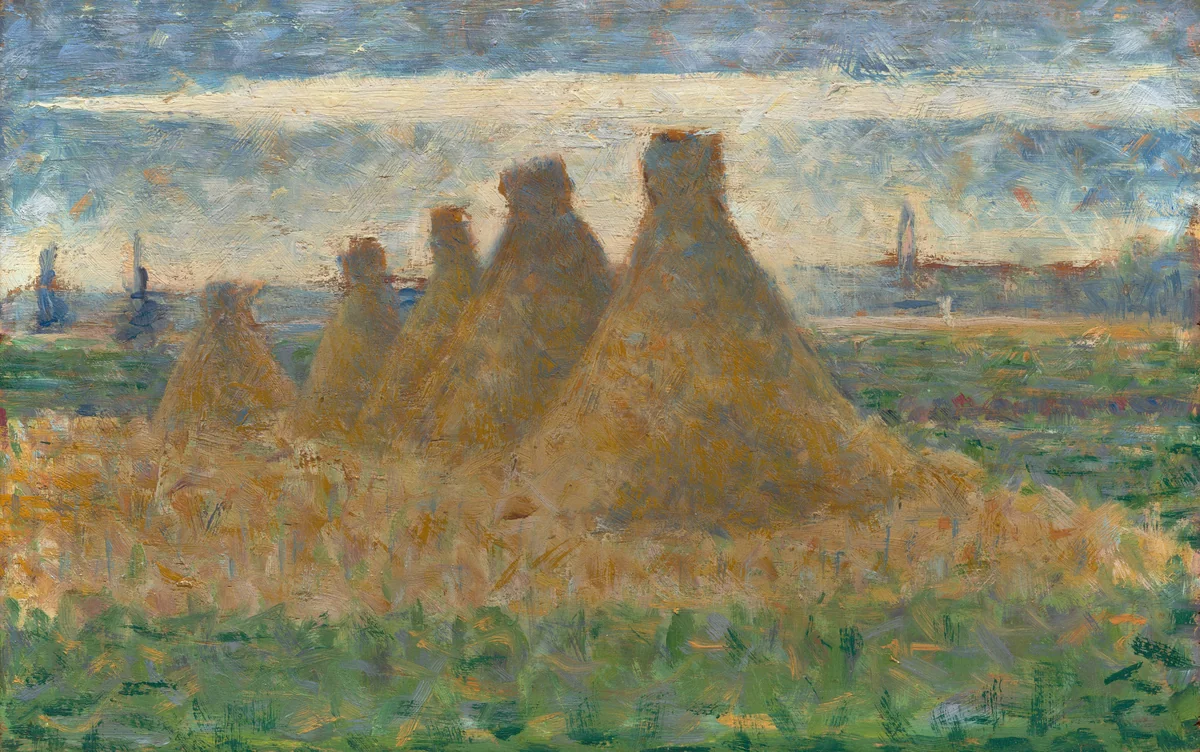 Haystacks by Georges Seurat, painting, 1882
