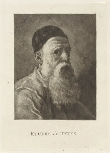 Buste van een oude man met een baard by Dirk van der Toorn, print, 1788-1811