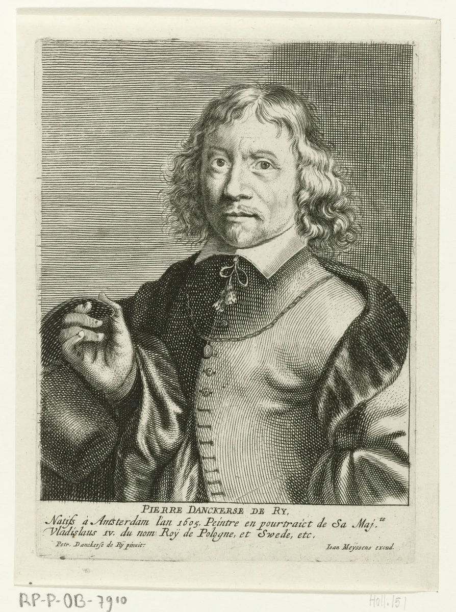 Portret van Pieter Danckerts de Rij by Pieter de Jode, print, 1628-1670