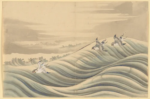 Chidori Birds by Katsushika Hokusai (葛飾 北斎), painting, 1700-1899