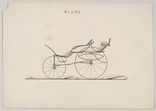 Pony Phaeton #644 by Brewster & Co., drawing, 1860-1870