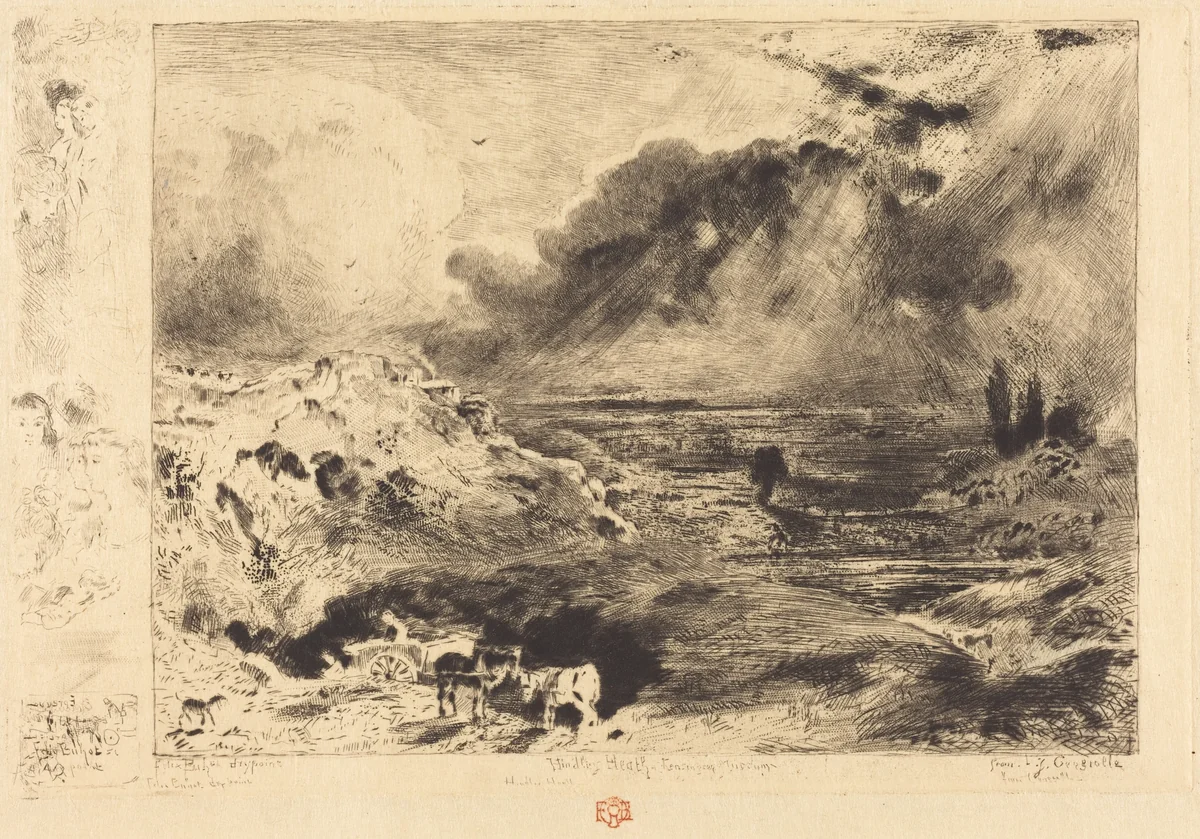 L'Orage (The Storm) by Félix-Hilaire Buhot, print, 1879