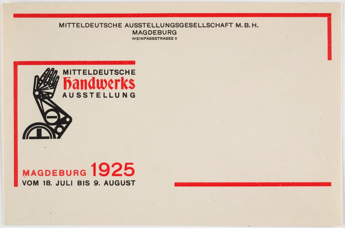 Mitteldeutsche Handwerks Ausstellung by Johannes Molzahn, design, 1925