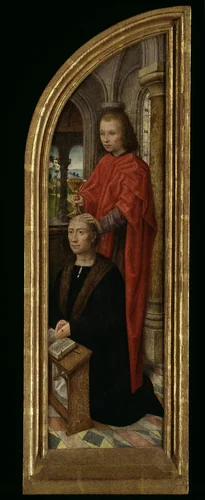 Saint John the Evangelist and Donor by Master of the Morrison Triptych, painting, 1485-1495
