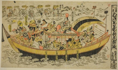 Eight Scenes of Kanazawa (Kanazawa hakkei): The Dance of Asahina and Umejumaru (Asaina Umejumaru mai no dan) by Torii Kiyonobu I (鳥居 清信), print, 1702-1712
