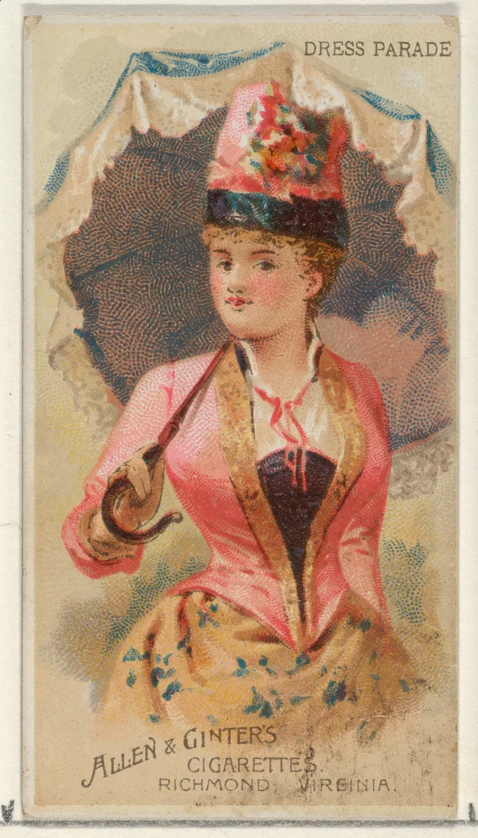 Dress Parade, from the Parasol Drills series (N18) for Allen & Ginter Cigarettes Brands by Allen & Ginter, print, 1888