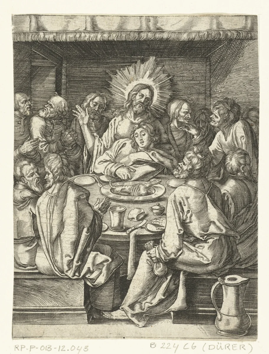 Laatste avondmaal by anonymous, print, 1510-1699