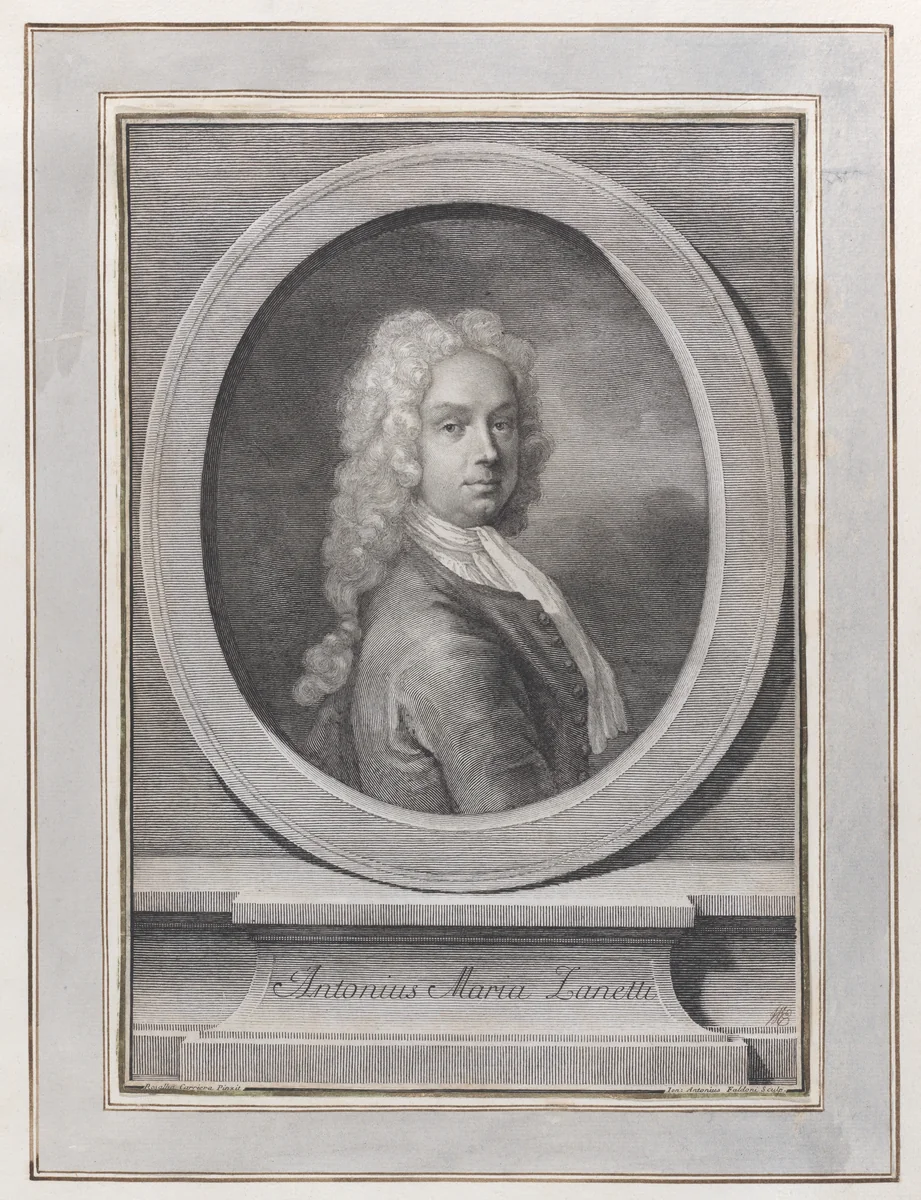 Portrait of Anton Maria Zanetti the Elder by Giovanni Antonio Faldoni, print, 1700-1750
