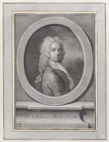 Portrait of Anton Maria Zanetti the Elder by Giovanni Antonio Faldoni, print, 1700-1750