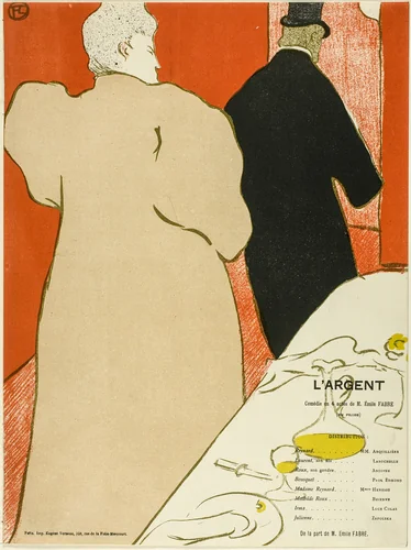 Program for L'Argent by Henri de Toulouse-Lautrec, print, 1895