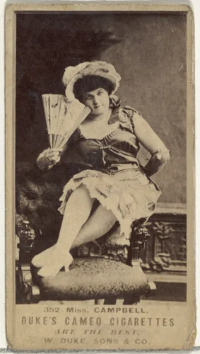 Card Number 352, Miss Campbell, from the Actors and Actresses series (N145-5) issued by Duke Sons & Co. to promote Cameo Cigarettes by W. Duke, Sons & Co., photograph, 1880-1889