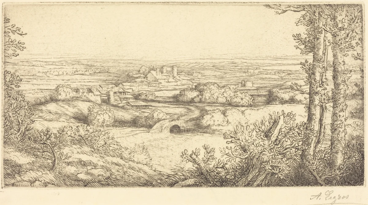 Valley in Bourgogne (Une vallee en Bourgogne) by Alphonse Legros, print, 1837-1911