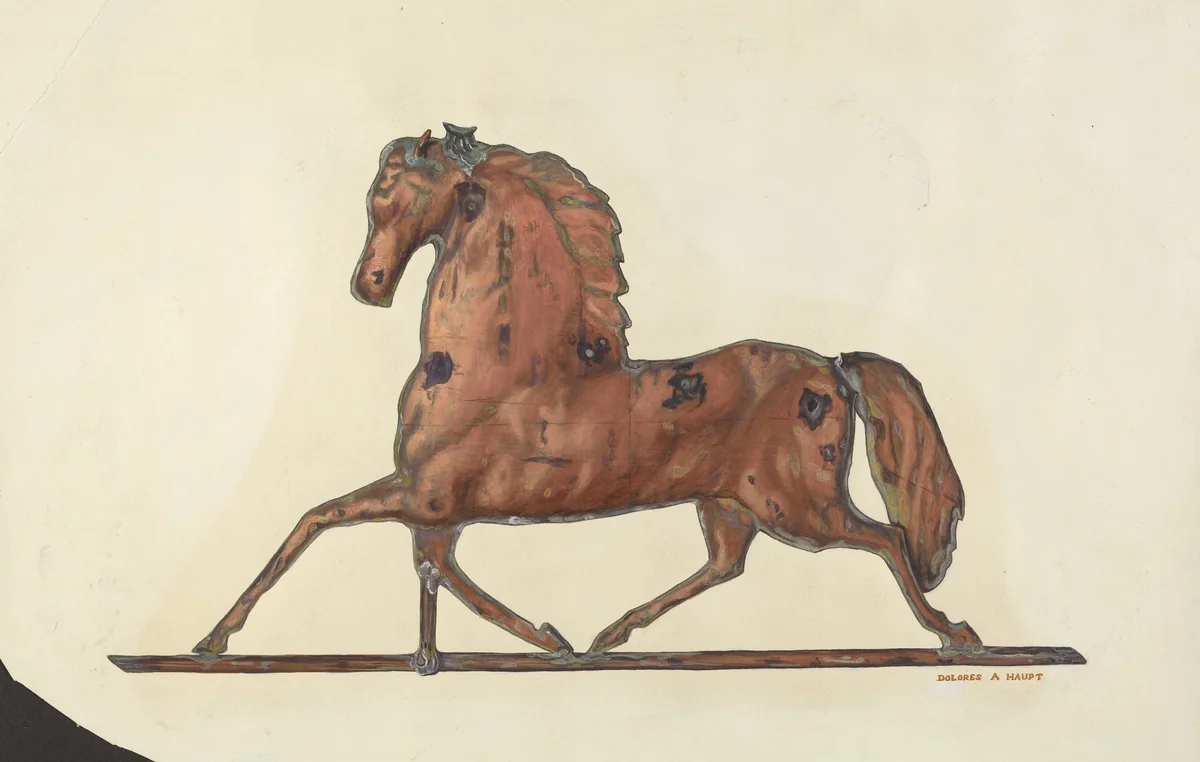 Horse Weather Vane by Dolores A. Haupt, index of american design, 1935-1942