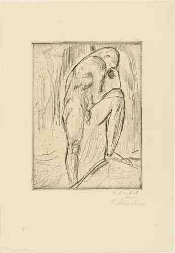 Contemplative Man (Sinnender Mann) by Wilhelm Lehmbruck, print, 1914