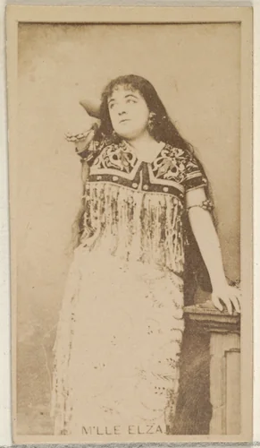 M'lle Elza, from the Actors and Actresses series (N45, Type 8) for Virginia Brights Cigarettes by Allen & Ginter, photograph, 1885-1891