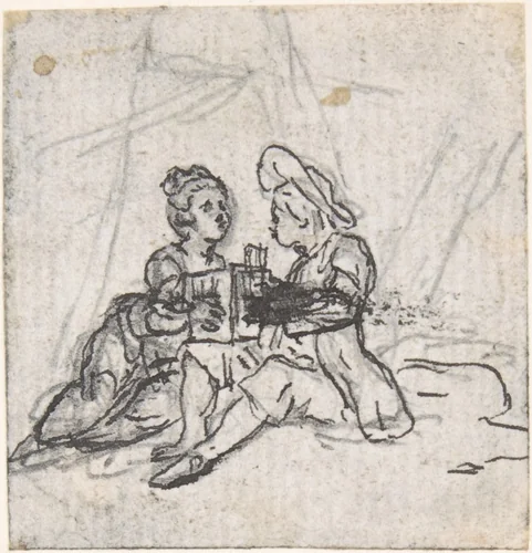 Design for a Box-Lid by Hubert François Gravelot, drawing, 1710-1773