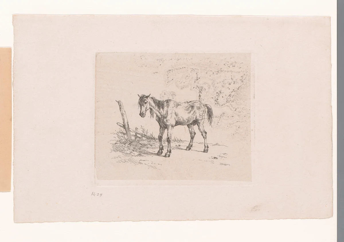 Oud paard by Eugène Verboeckhoven, print, 1830