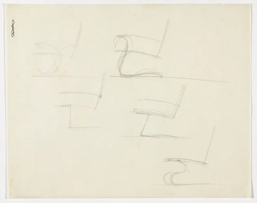 Chair with Arms. Chair without Arms (Elevation sketches) by Ludwig Mies van der Rohe, mies van der rohe archive, 1926