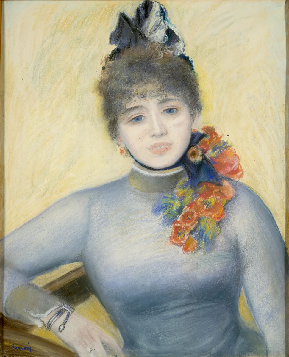 Caroline Rémy ("Séverine") by Auguste Renoir, drawing, 1885