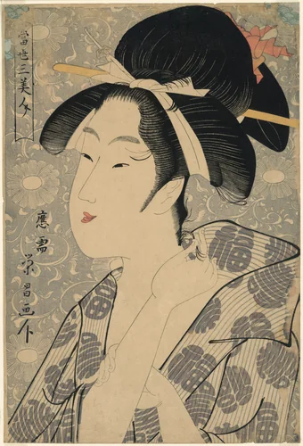 Three Beauties of Our Time (Tosei san bijin) by Chokosai Eisho, print, 1780-1800