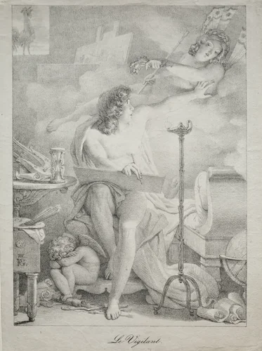 The Vigil by Pierre Guérin, print, 1816