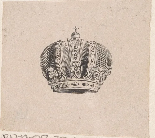 Vignet met een kroon by Isaac Weissenbruch, print, 1836-1912