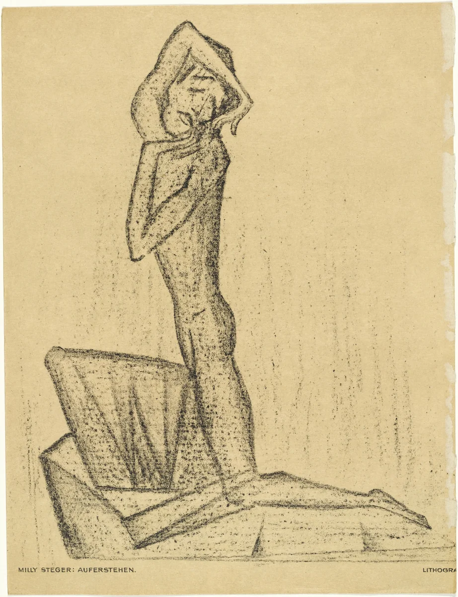 Resurrection (Auferstehen) (plate, preceding p. 193) from the periodical Das Kunstblatt, vol. 1, no. 7 (Jul 1917) by Milly Steger, print, 1917