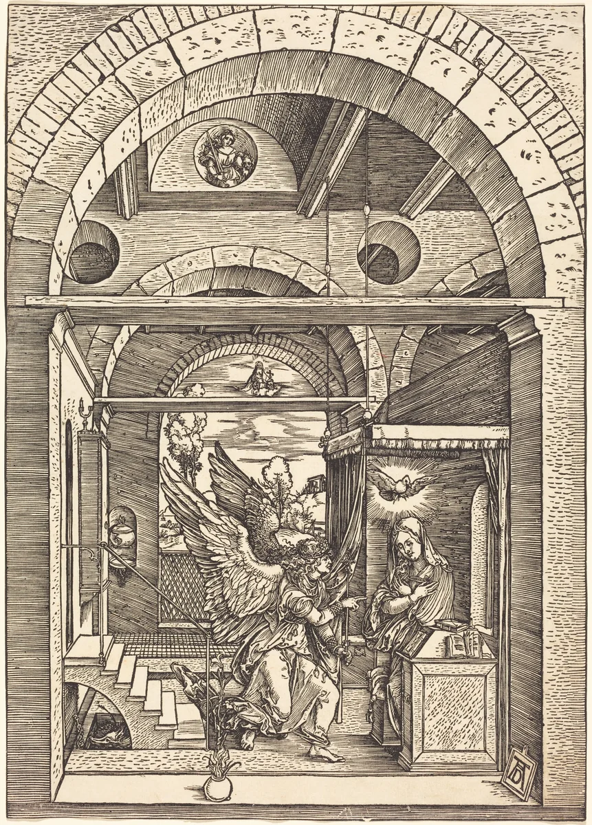 The Annunciation by Albrecht Dürer, print, 1502-1504