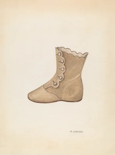 Baby Shoe by Margaret Concha, index of american design, 1937