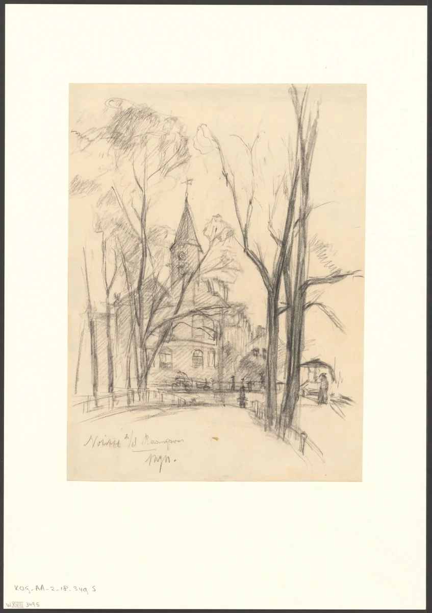 Gezicht langs de Singelgracht by anonymous, drawing, 1850-1950
