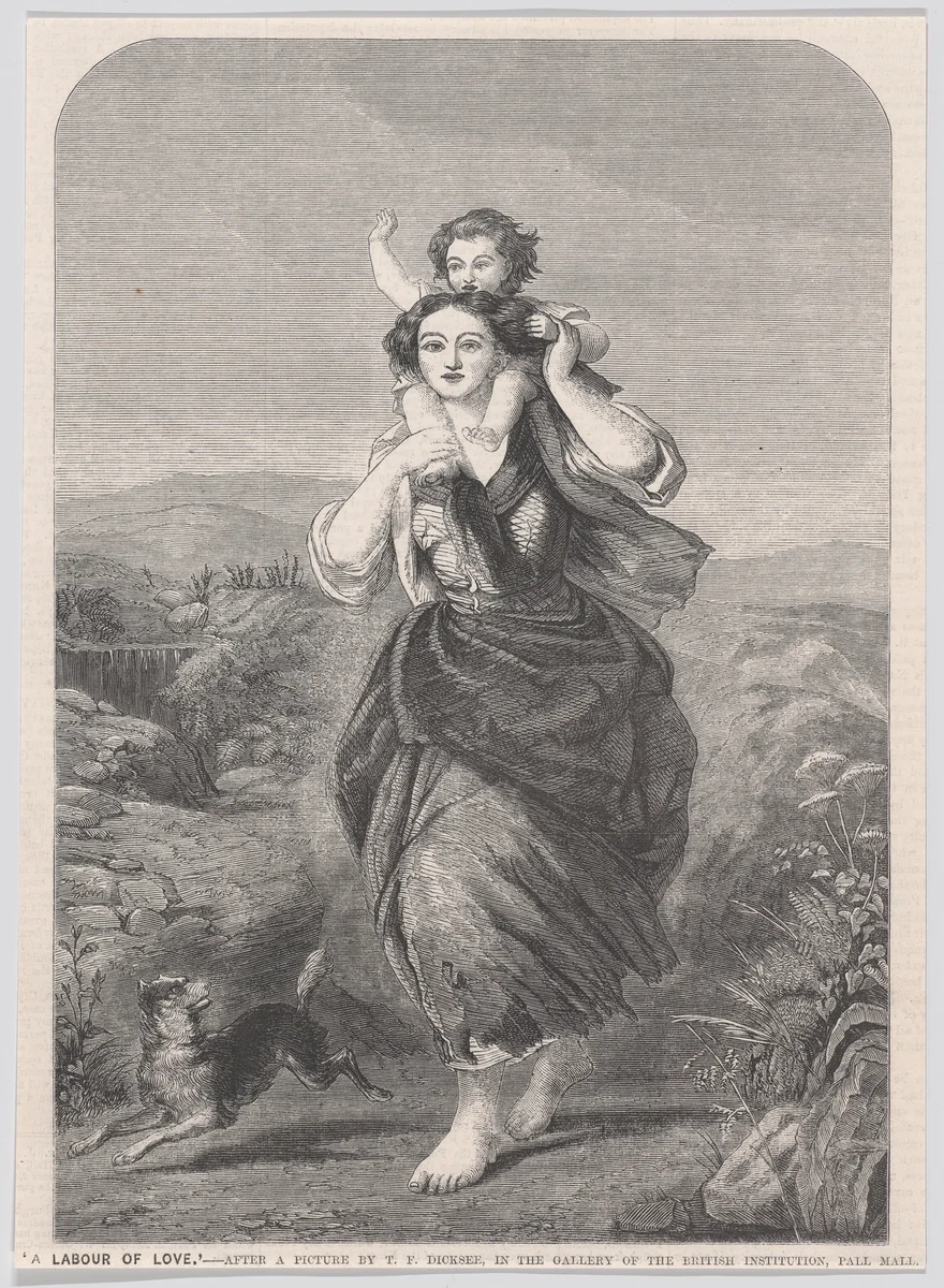 A Labour of Love, from "Illustrated News of the World" by Thomas Francis Dicksee, print, 1860